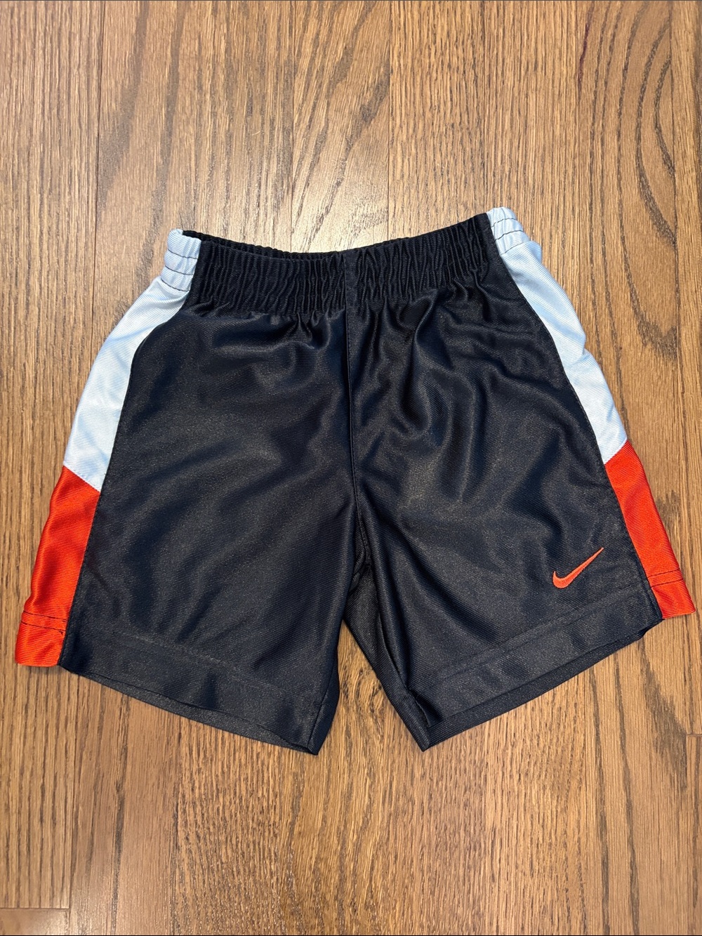 Toddler Boys Nike Kids Black Athletic Shorts with Orange & White Accents